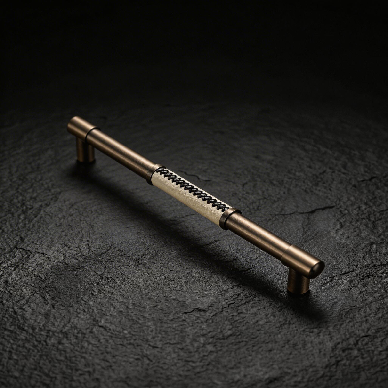 Antique Brass Leather Ladder Pull