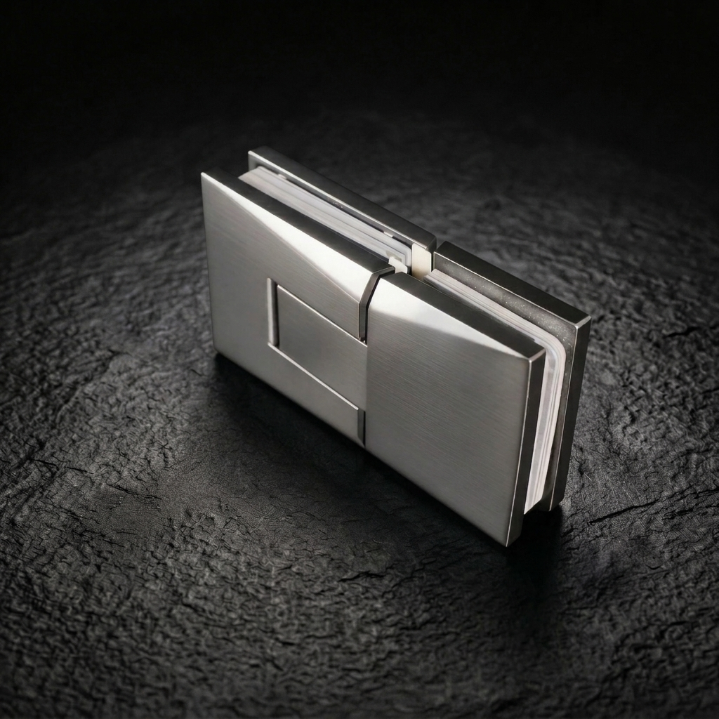 Brass Angular Glass Hinge