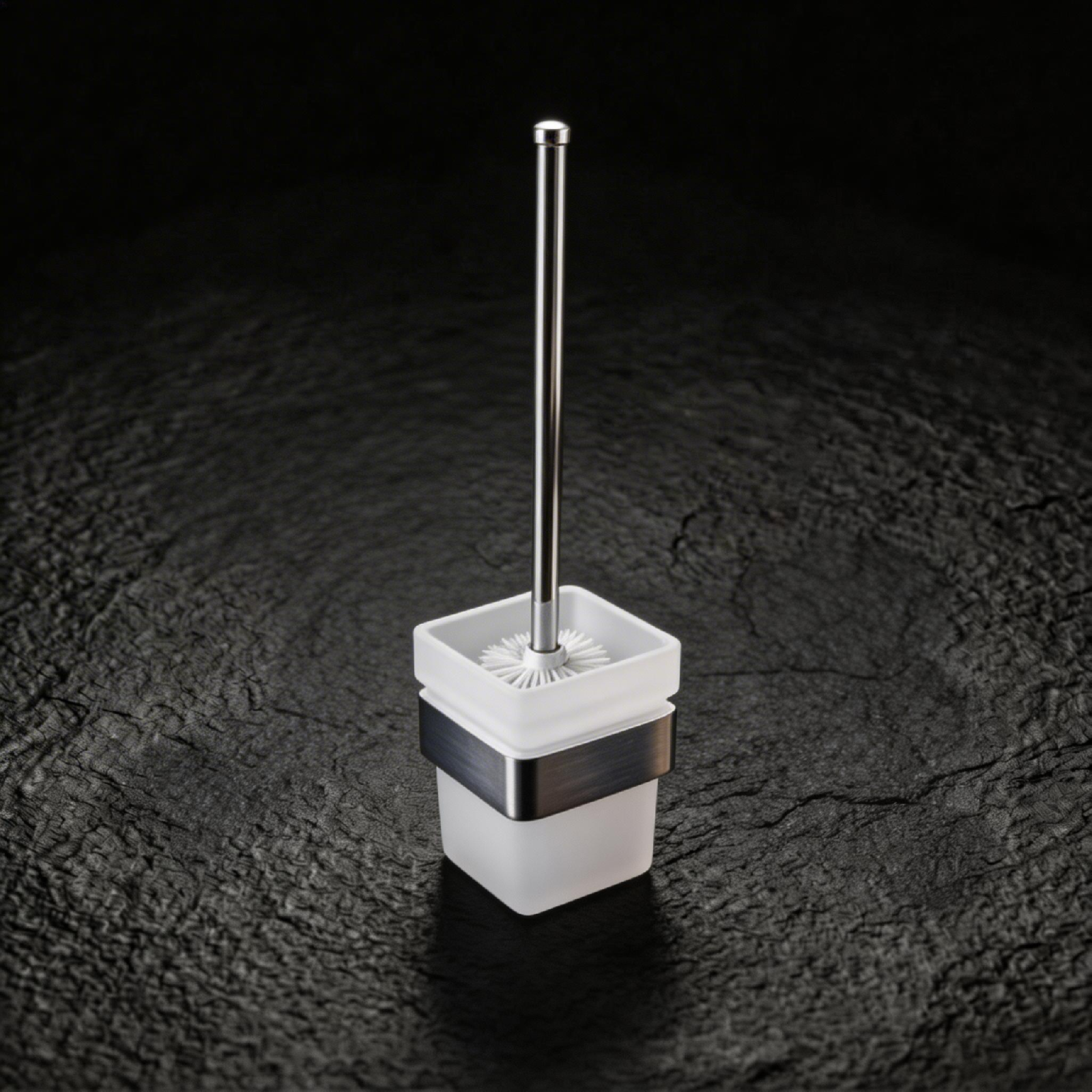 Brass Ceramic Toilet Brush Set