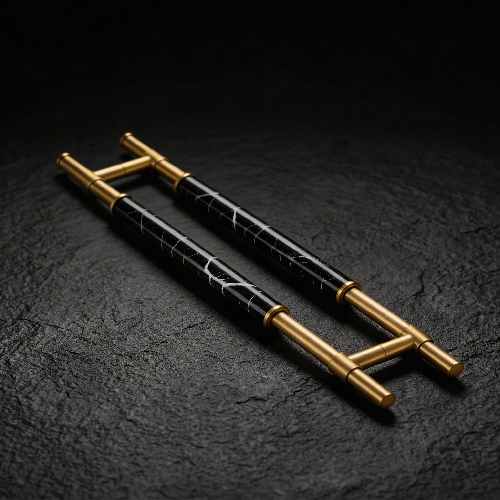 Brass Marble H-Ladder Pull
