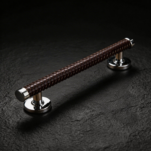 Brass Braided Leather Ladder Pull