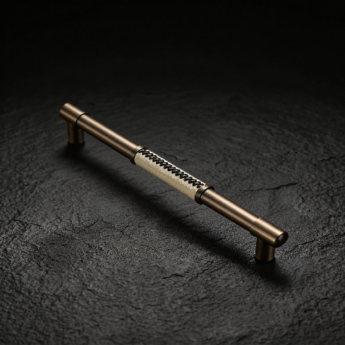Antique Brass Leather Ladder Pull