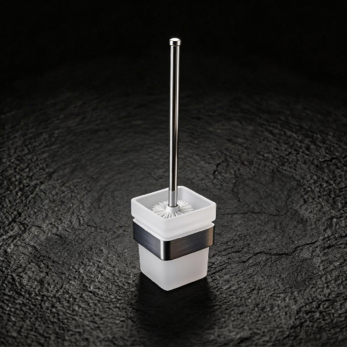 Brass Ceramic Toilet Brush Set