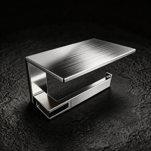 Brass Toilet Roll Holder with Shelf